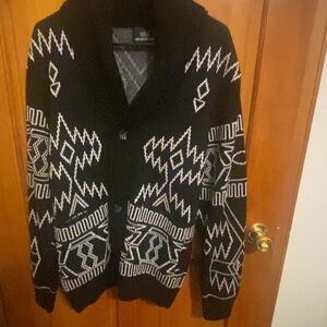 Black and White Geometric Cardigan